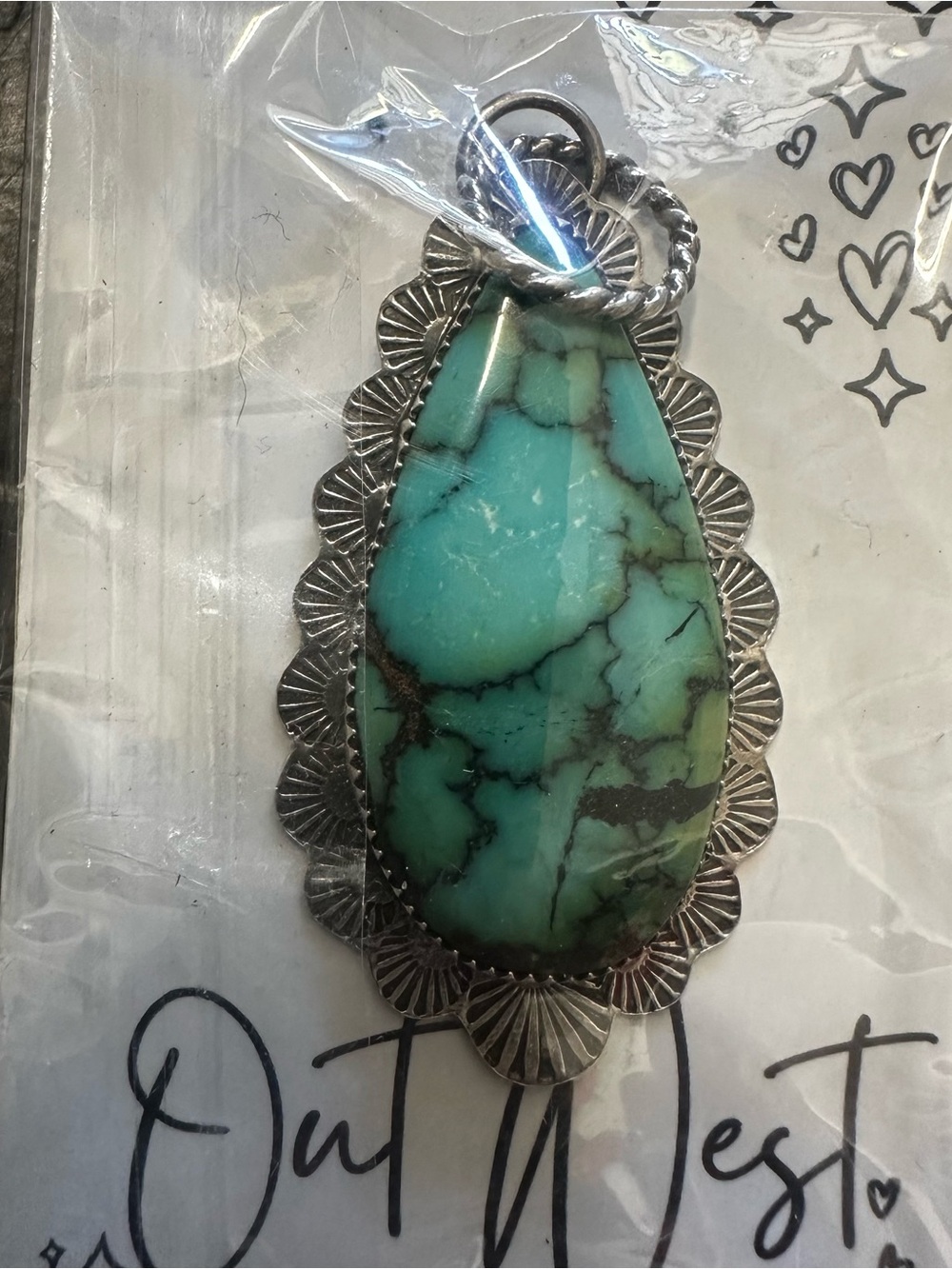 Navajo Sterling Silver Turquoise Pendent